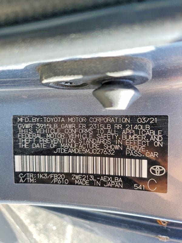 2021 TOYOTA COROLLA HYBRID LE 13