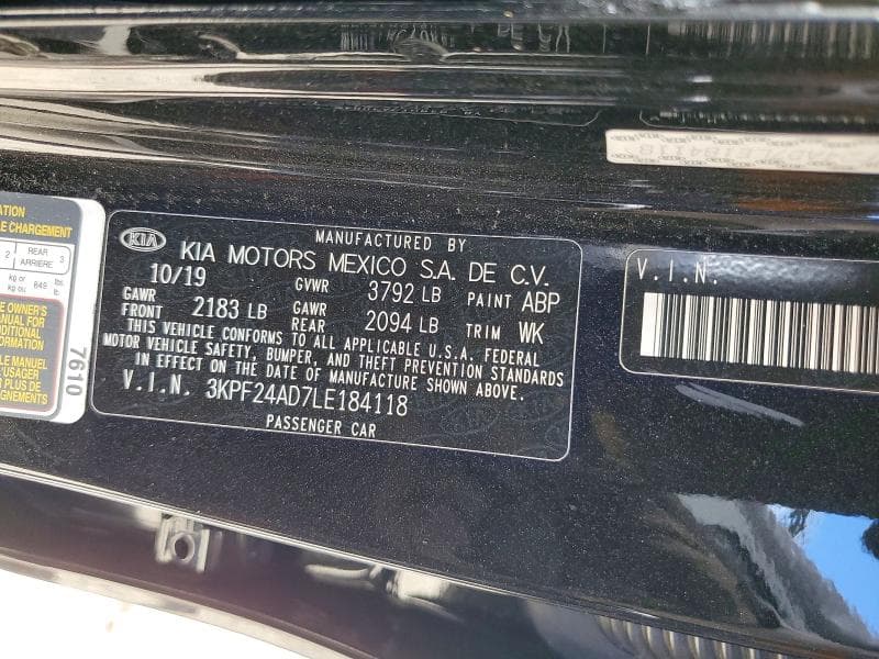 2020 KIA FORTE LXS 12
