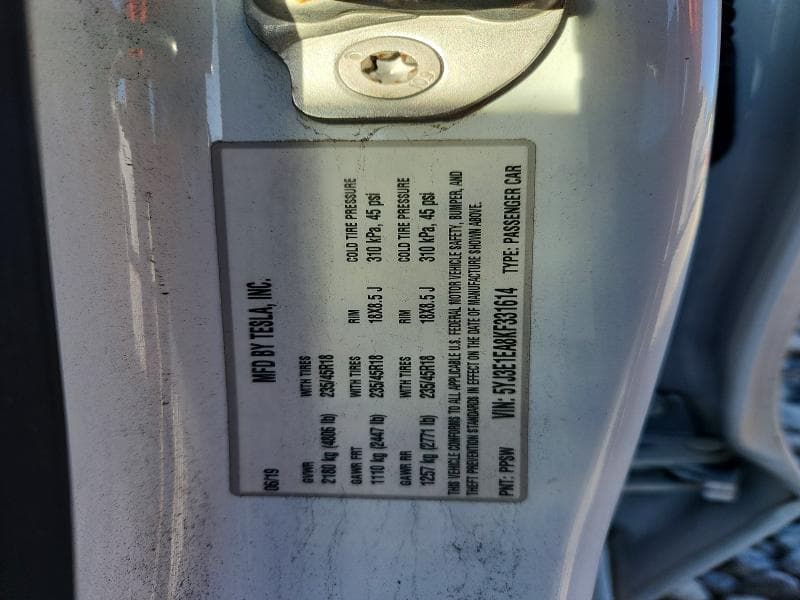 2019 TESLA MODEL 3 12