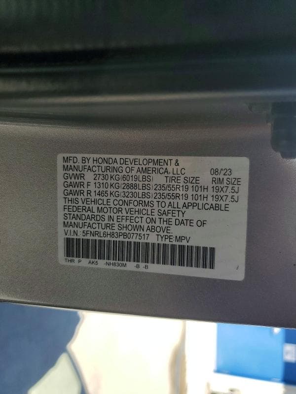 2023 HONDA ODYSSEY TOURING TOURING 14