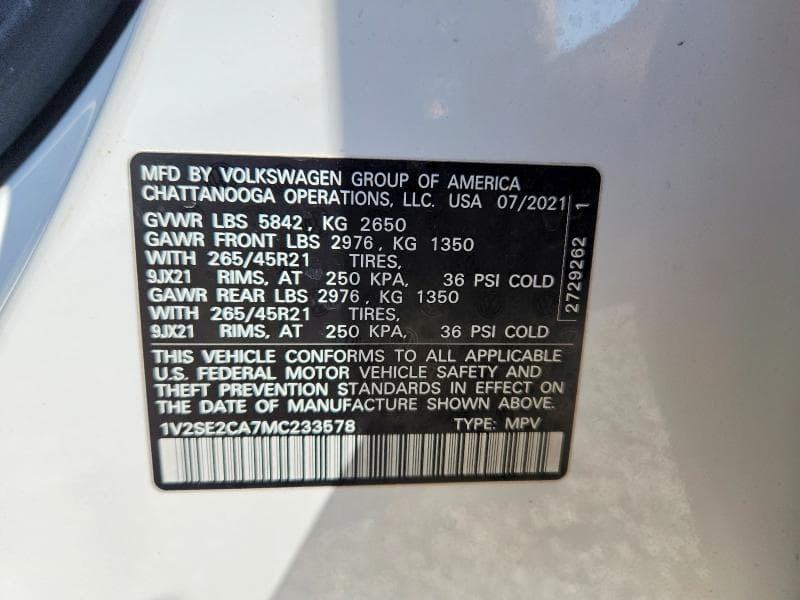 2021 VOLKSWAGEN ATLAS CROSS SPORT SEL R-LINE SEL R-LINE 14