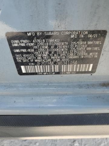 2021 SUBARU CROSSTREK LIMITED LIMITED 13