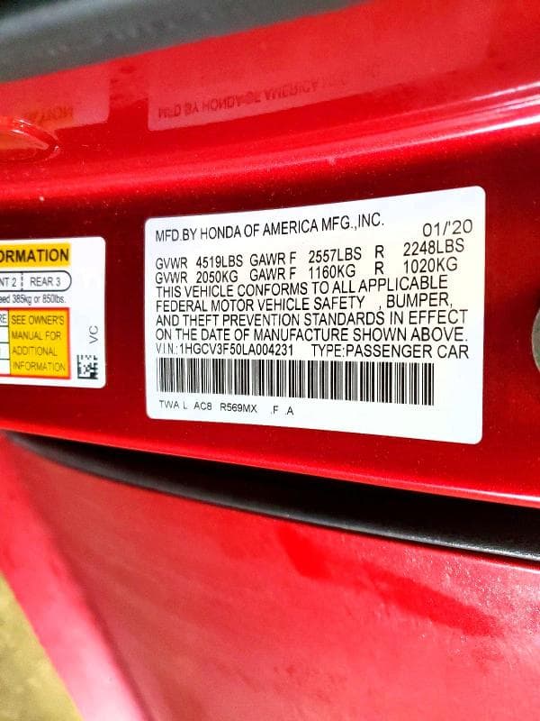 2020 HONDA ACCORD HYBRID EXL HYBRID EXL 12