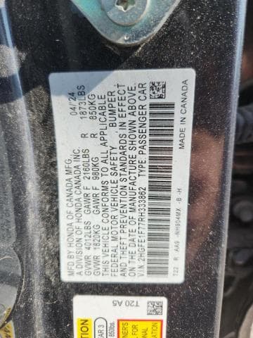2024 HONDA CIVIC EX EX 12