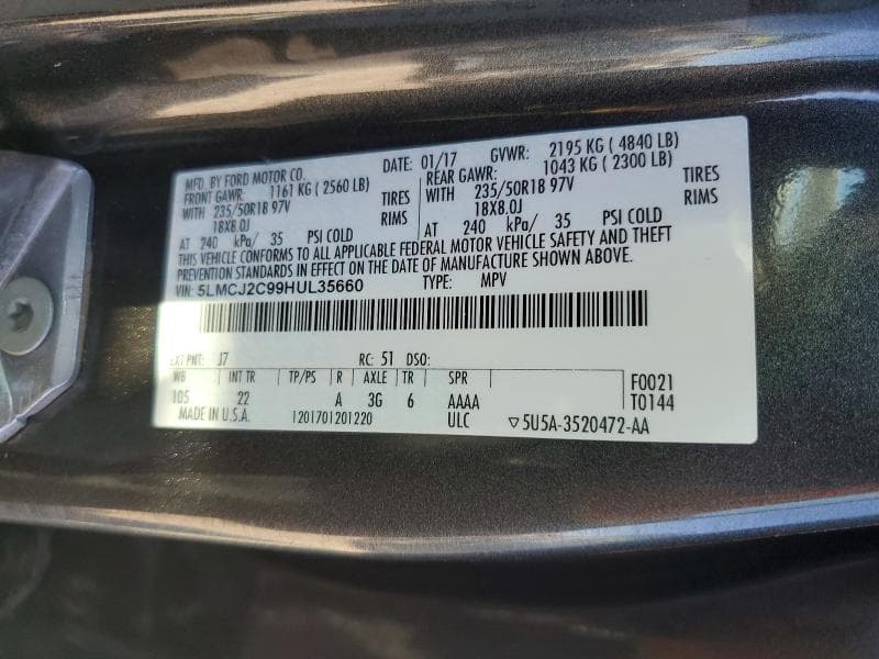 2017 LINCOLN MKC SELECT 13