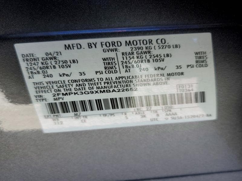 2021 FORD EDGE SE 13