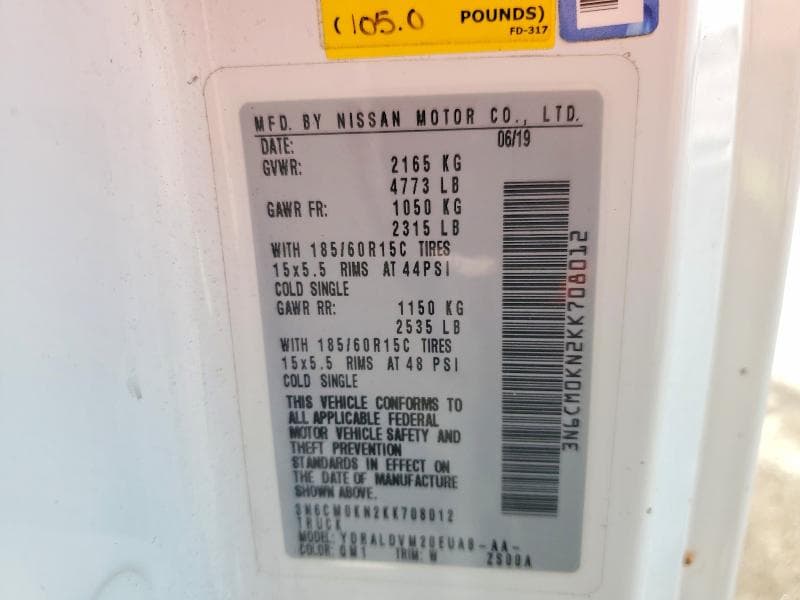 2019 NISSAN NV200 UTILITY / SERVICE VAN 12