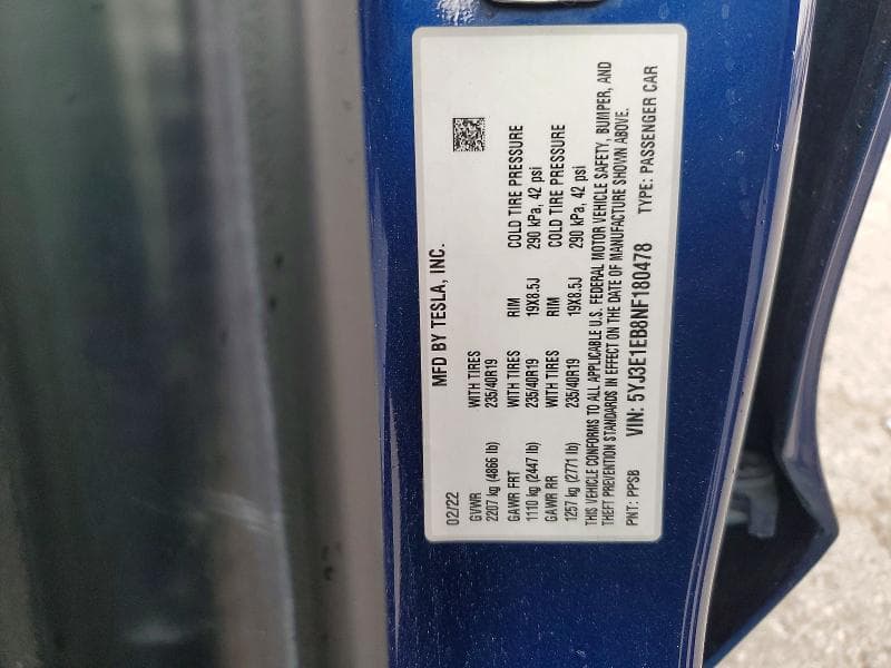 2022 TESLA MODEL 3 12
