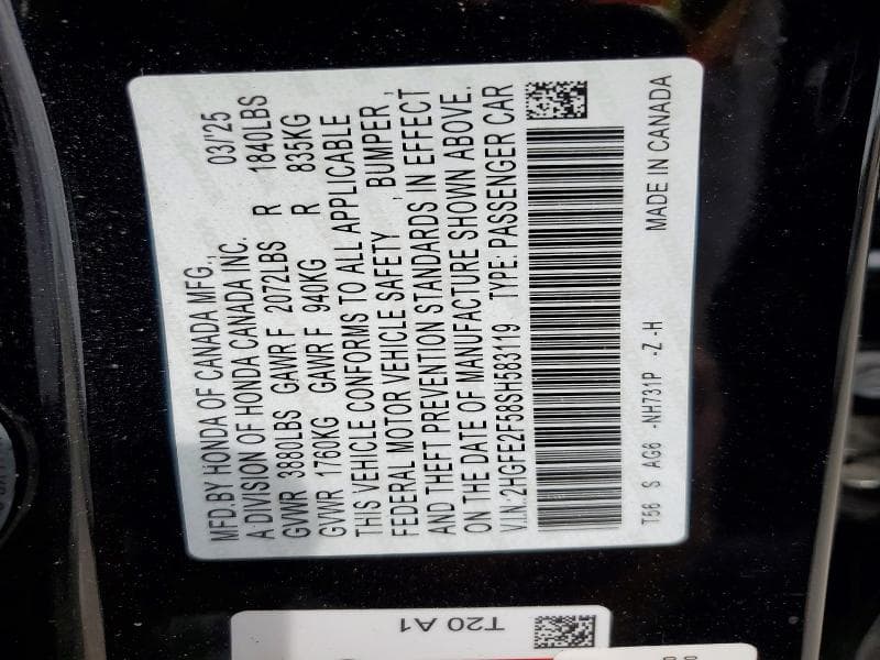 2025 HONDA CIVIC SPORT 12
