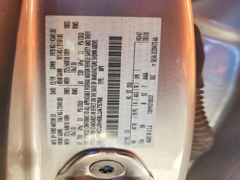 2020 FORD ESCAPE SEL SEL 13