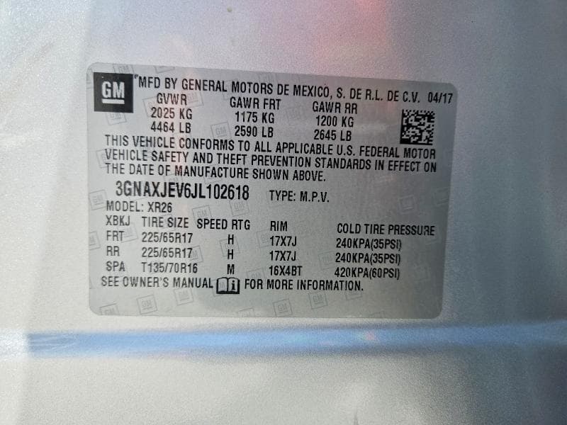 2018 CHEVROLET EQUINOX LT LT 13