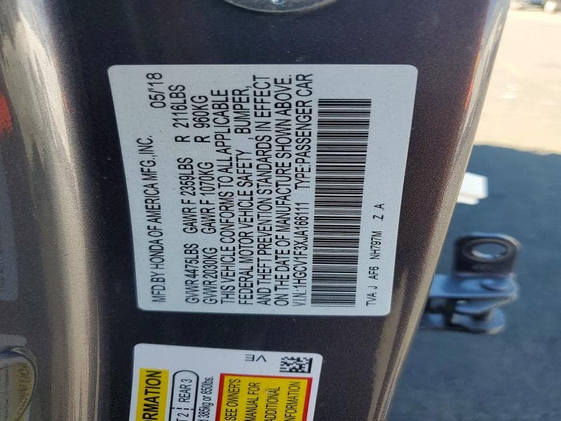 2018 HONDA ACCORD SPORT 12