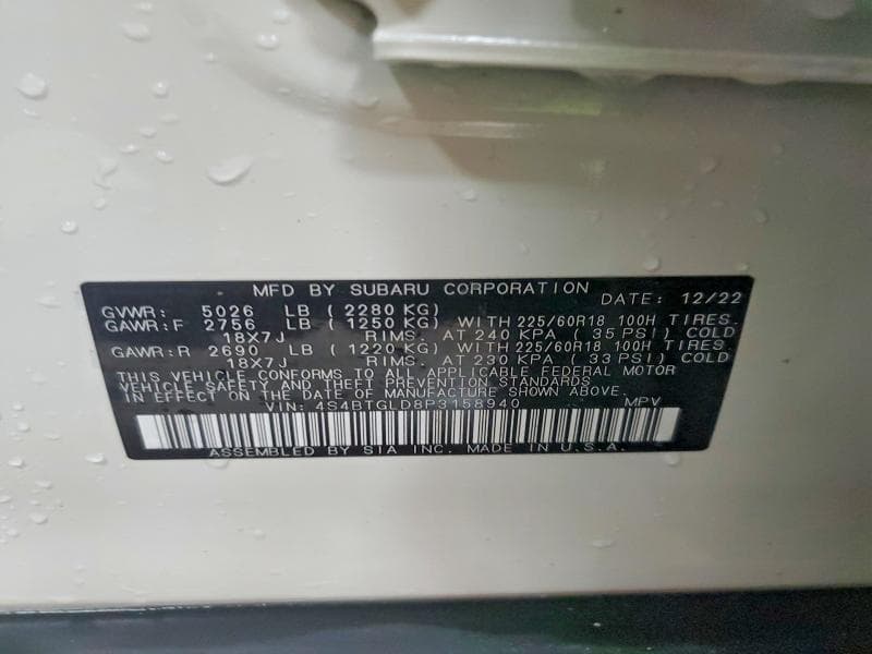 2023 SUBARU OUTBACK ONYX EDITION XT ONYX EDITION XT 13