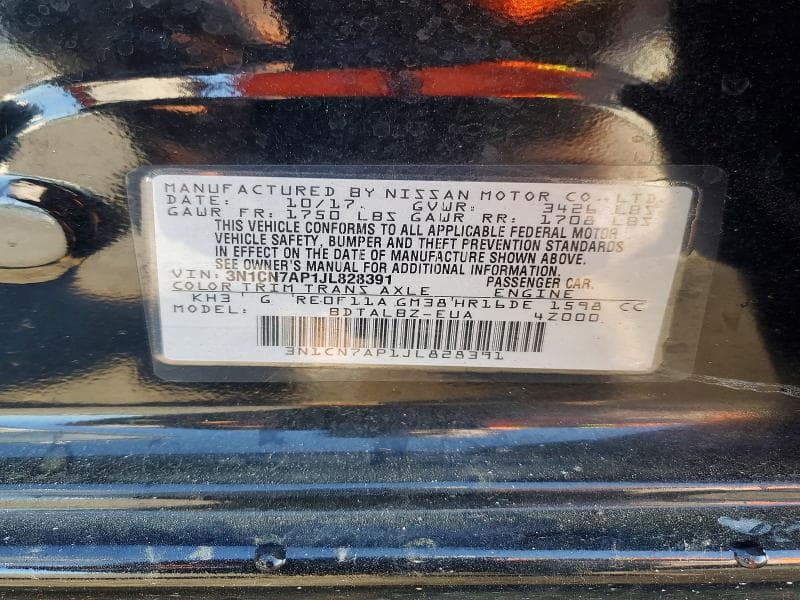 2018 NISSAN VERSA SV 12