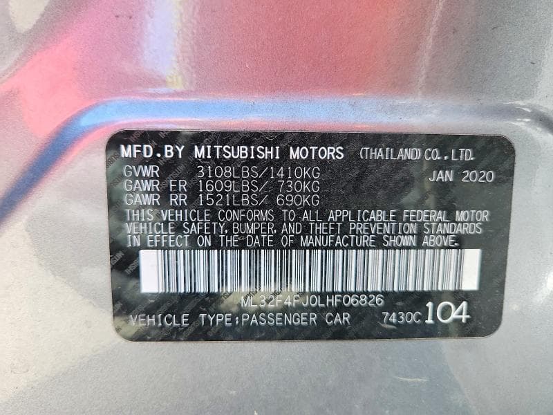 2020 MITSUBISHI MIRAGE G4 SE G4 SE 13