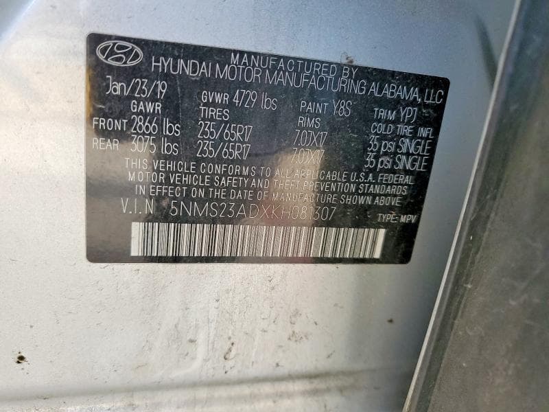 2019 HYUNDAI SANTA FE SE 12