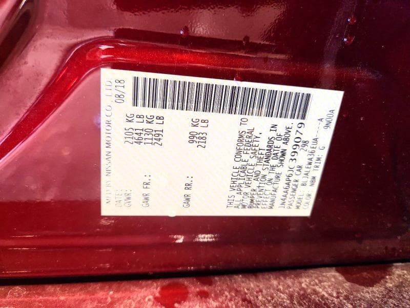 2018 NISSAN MAXIMA 3.5 SL 3.5 SL 13