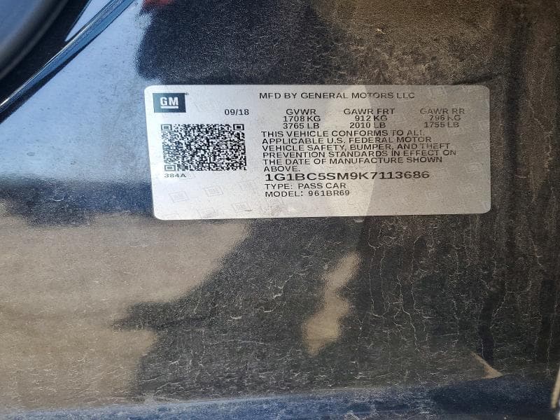 2019 CHEVROLET CRUZE LS LS 12