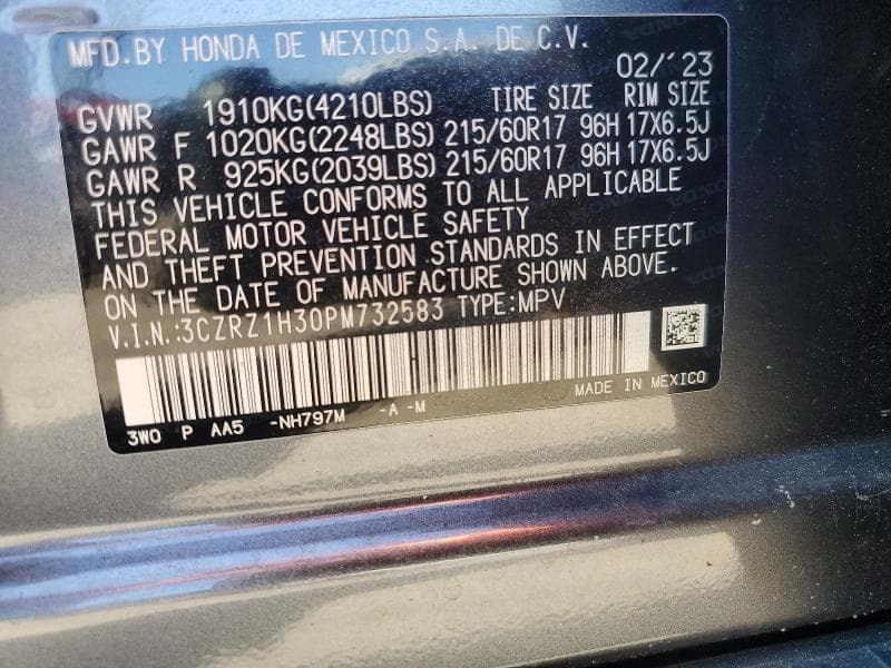 2023 HONDA HR-V LX 13