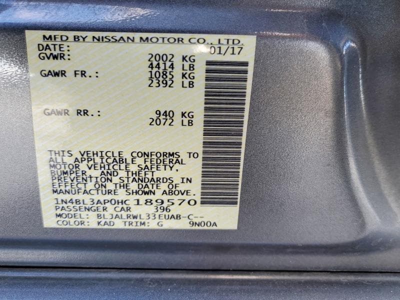 2017 NISSAN ALTIMA 3.5 SL 13
