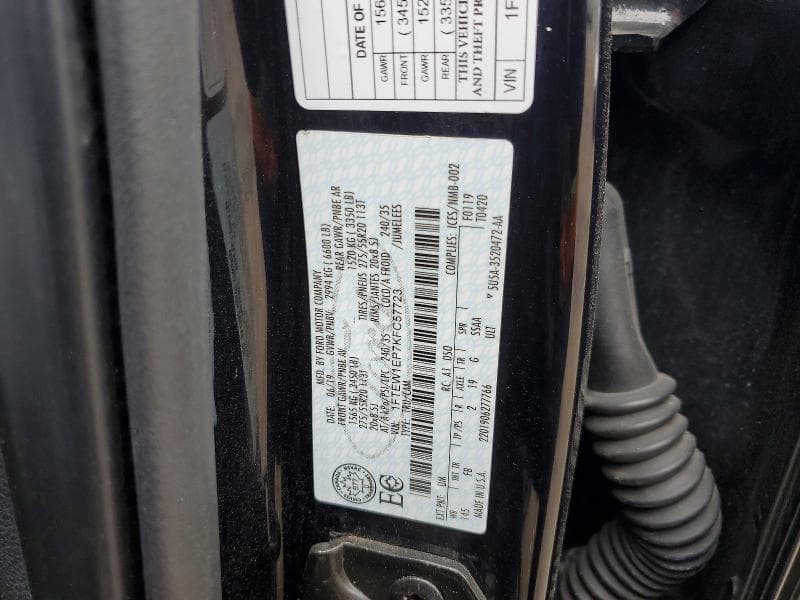 2019 FORD F150 SUPERCREW SUPERCREW 12