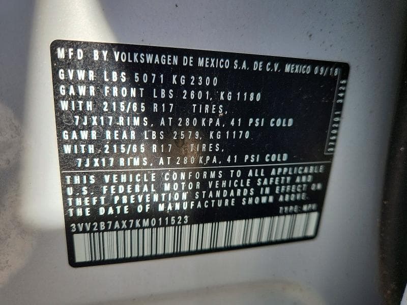 2019 VOLKSWAGEN TIGUAN SE 15