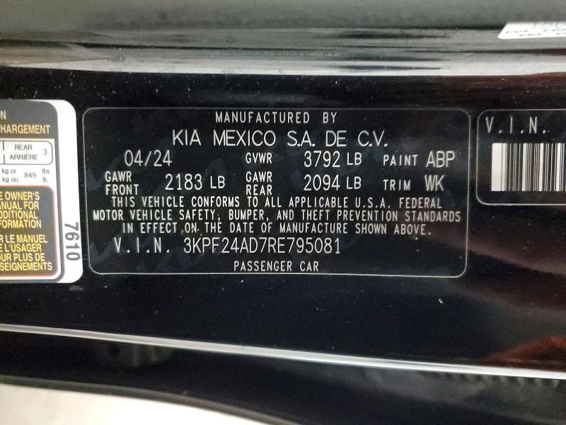 2024 KIA FORTE LXS 12