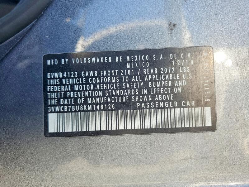 2019 VOLKSWAGEN JETTA S 12