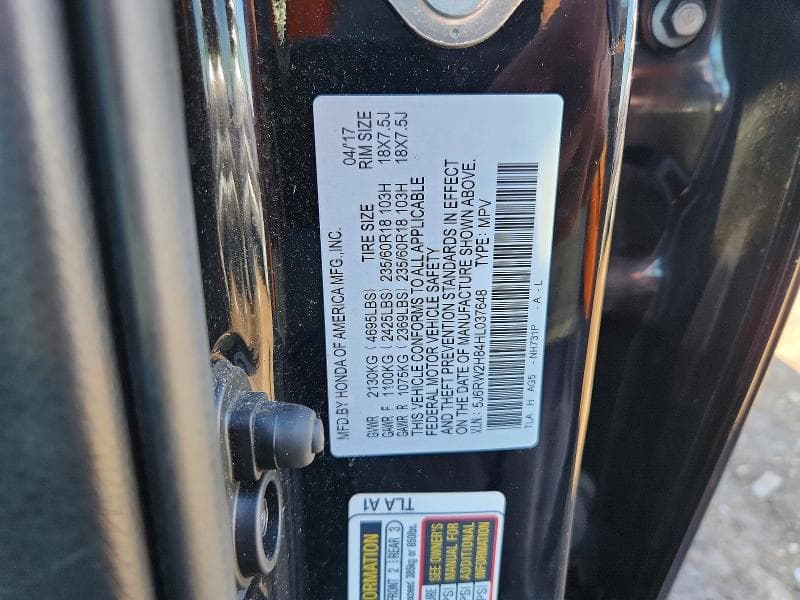 2017 HONDA CR-V EXL 12