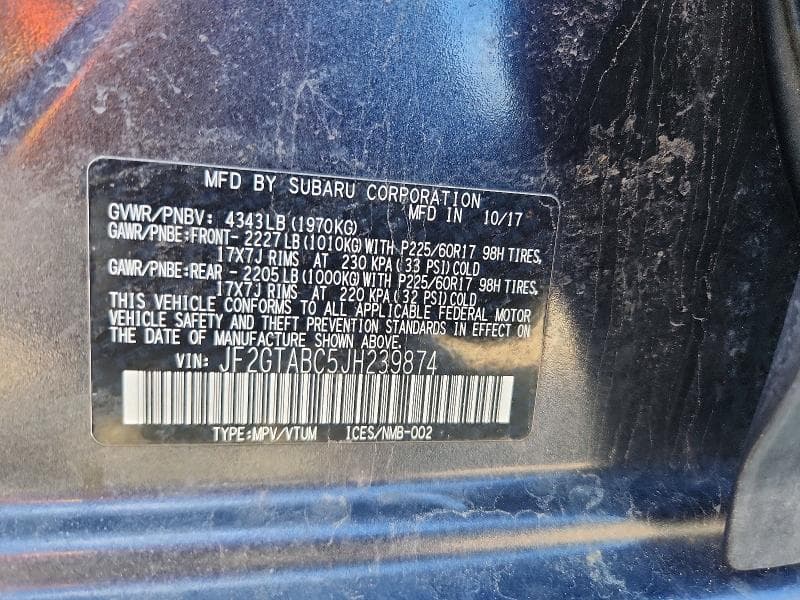 2018 SUBARU CROSSTREK PREMIUM 13