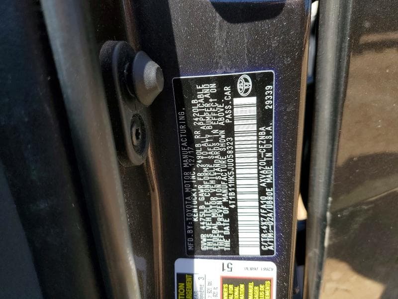 2018 TOYOTA CAMRY LE LE 13