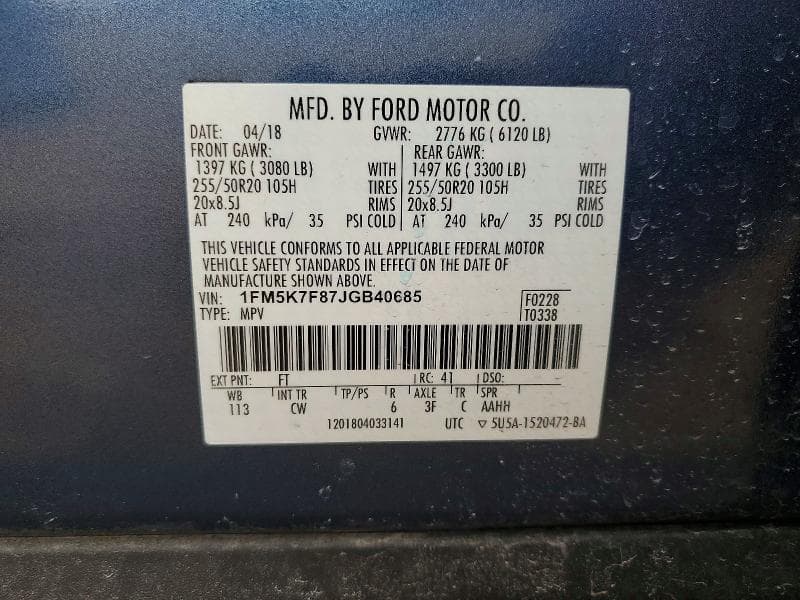 2018 FORD EXPLORER LIMITED 13