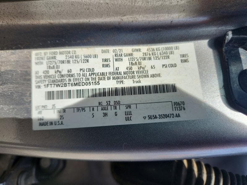 2021 FORD F250 SUPER DUTY 12
