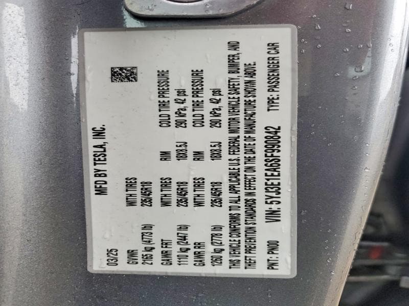 2025 TESLA MODEL 3 13