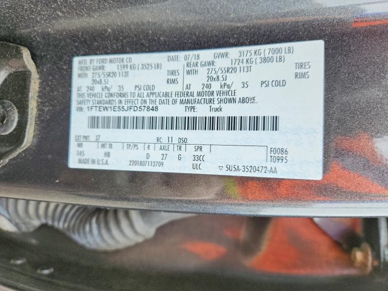2018 FORD F150 SUPERCREW SUPERCREW 13