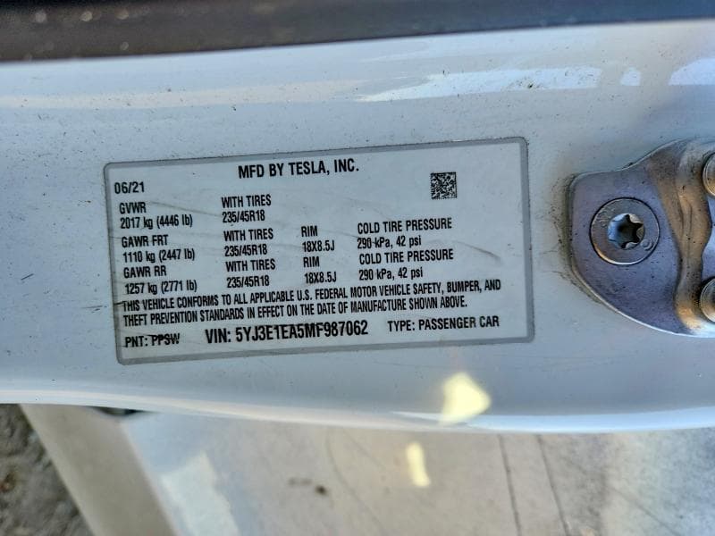 2021 TESLA MODEL 3 12