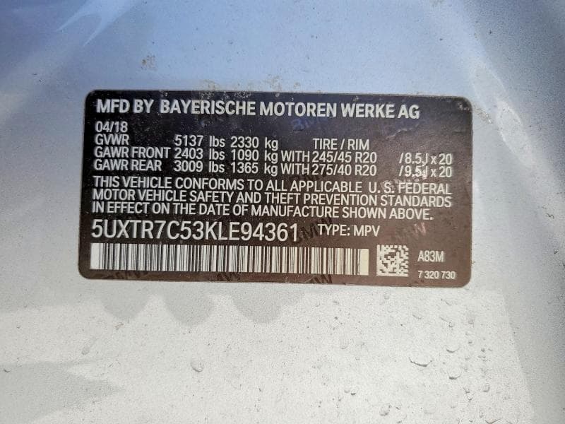 2019 BMW X3 SDRIVE30I SDRIVE30I 13