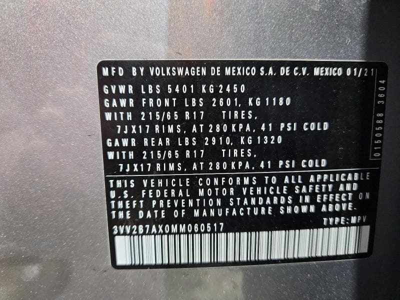 2021 VOLKSWAGEN TIGUAN SE SE 13