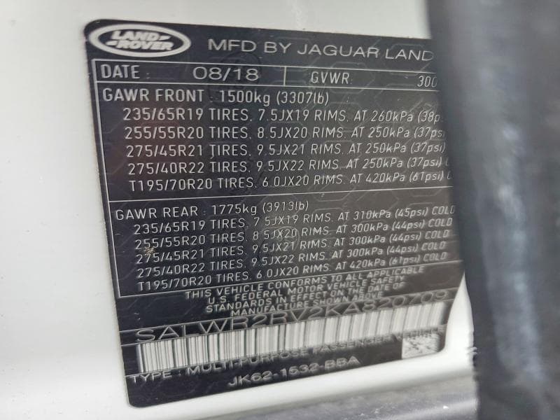 2019 LAND ROVER RANGE ROVER SPORT HSE 15