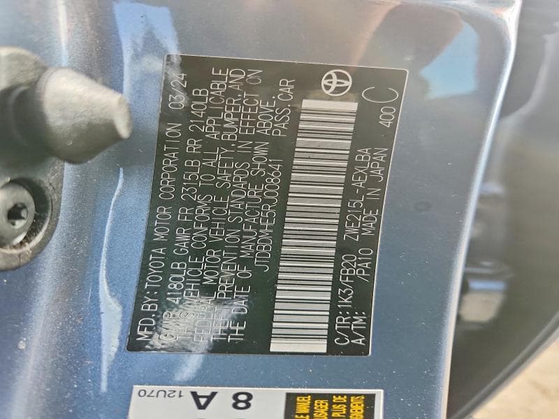 2024 TOYOTA COROLLA HYBRID LE LE 12
