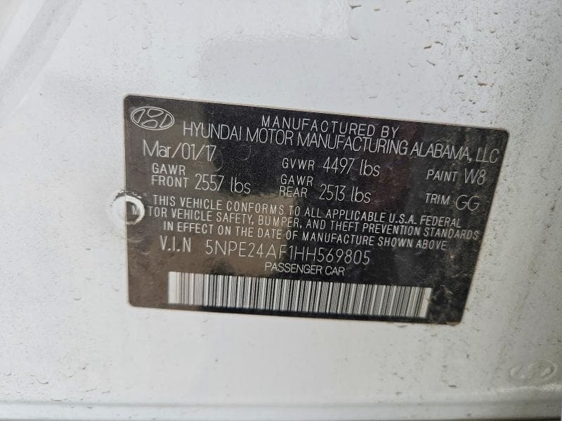 2017 HYUNDAI SONATA BASE BASE 12
