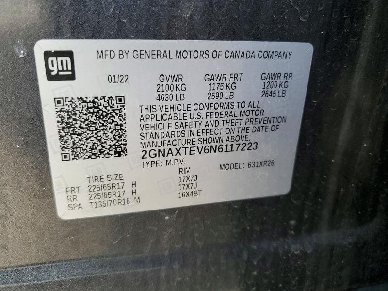 2022 CHEVROLET EQUINOX LT LT 12