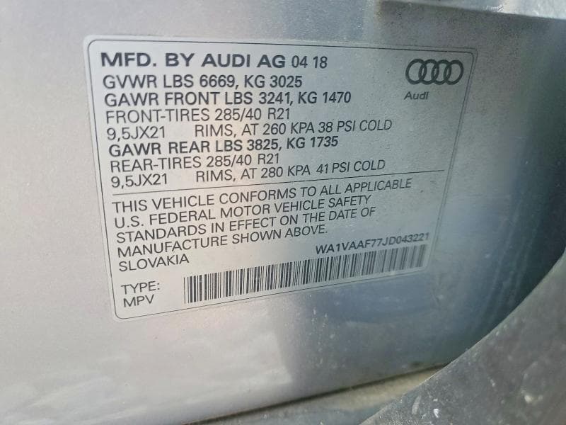 2018 AUDI Q7 PRESTIGE PRESTIGE 13