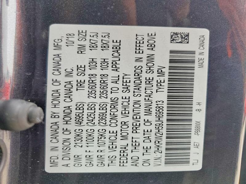 2018 HONDA CR-V EX 13