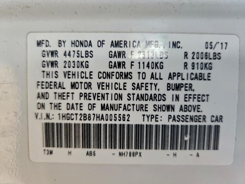 2017 HONDA ACCORD EXL EXL 13