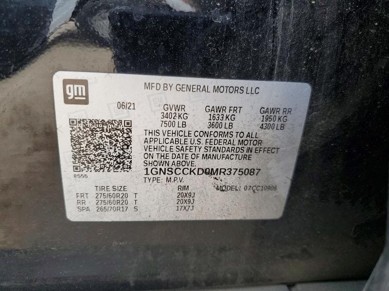 2021 CHEVROLET SUBURBAN C1500 LT 13