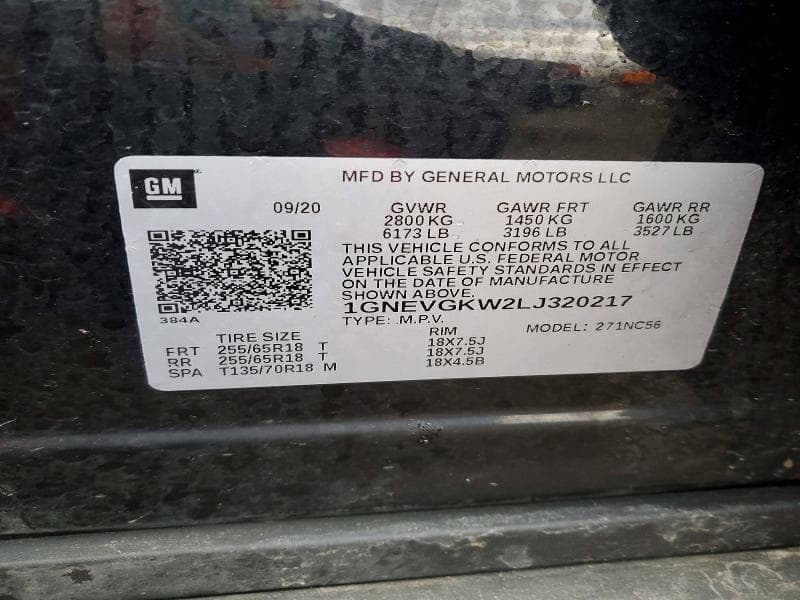 2020 CHEVROLET TRAVERSE LT LT 13
