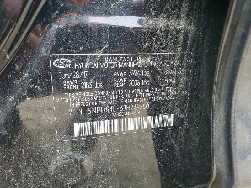 2018 HYUNDAI ELANTRA SEL SEL 12