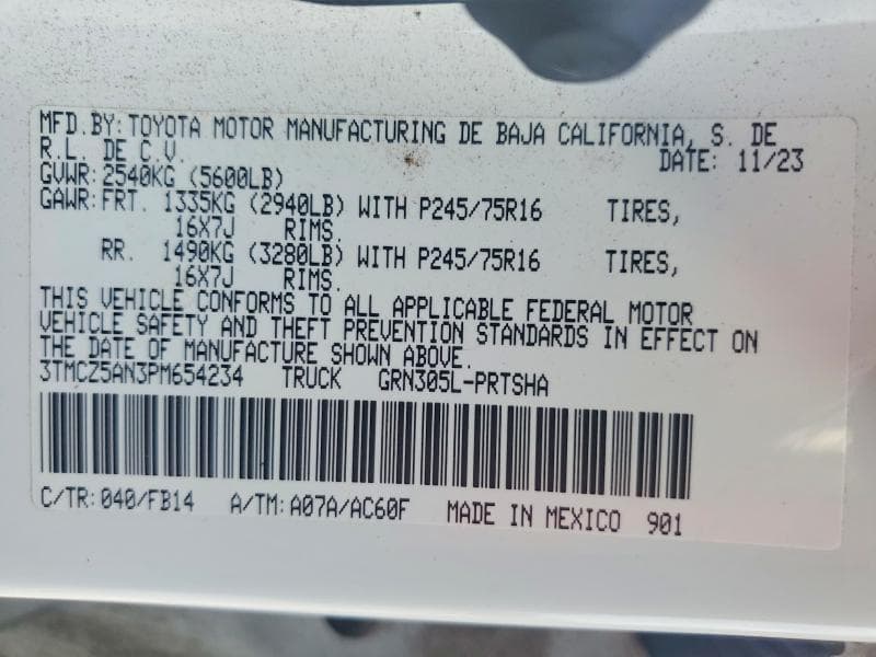 2023 TOYOTA TACOMA SR V6 12