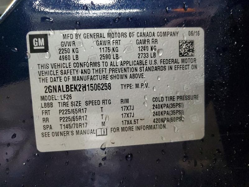 2017 CHEVROLET EQUINOX LS 12